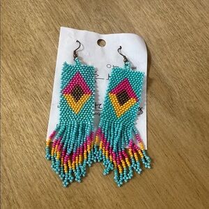 Lulu's Vibrant Beaded Fringe Earrings